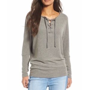 Cupcakes and Cashmere Danton Lace-up Sweatshirt- S